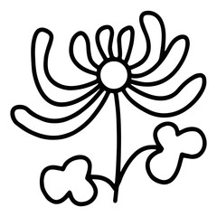 Flower cartoon illustration isolated on white background for children color book