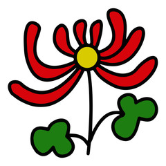 Flower cartoon illustration isolated on white background for children color book