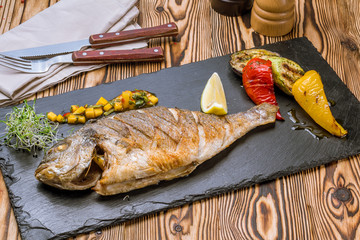 Dorado on grill