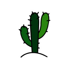 Cactus cartoon illustration isolated on white background for children color book