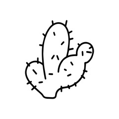 Cactus cartoon illustration isolated on white background for children color book