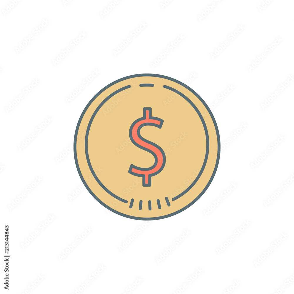 Poster coin cent dusk style line icon. element of banking icon for mobile concept and web apps. dusk style 