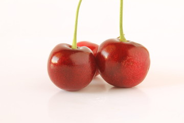 fresh cherry fruit in white background