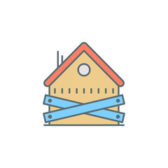 abandoned house dusk style line icon. Element of banking icon for mobile concept and web apps. Dusk style abandoned house icon can be used for web and mobile