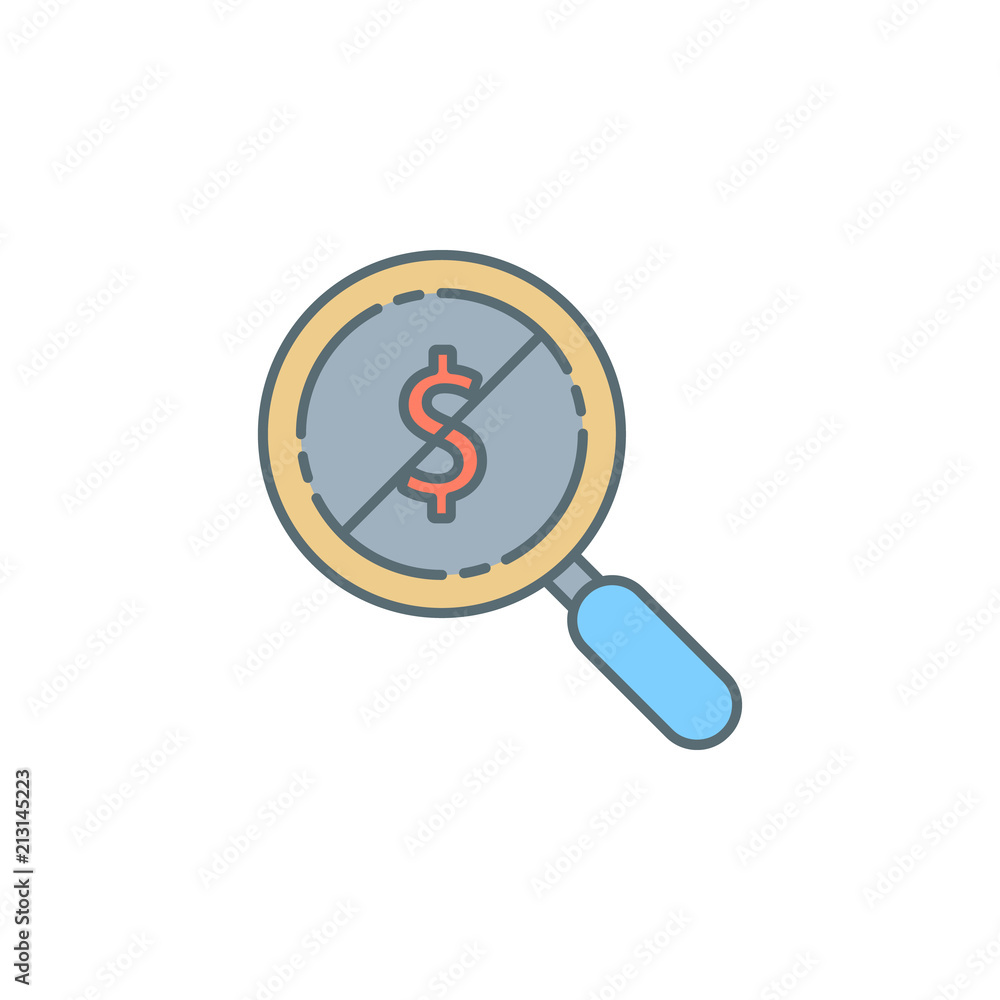 Poster money search dusk style line icon. element of banking icon for mobile concept and web apps. dusk sty