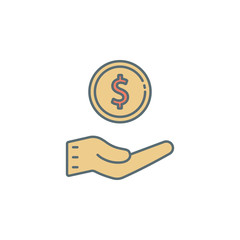 coin operated dusk style line icon. Element of banking icon for mobile concept and web apps. Dusk style coin operated icon can be used for web and mobile