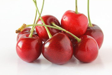 fresh cherry fruit in white background
