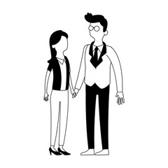 Cute and elegant couple vector illustration graphic design