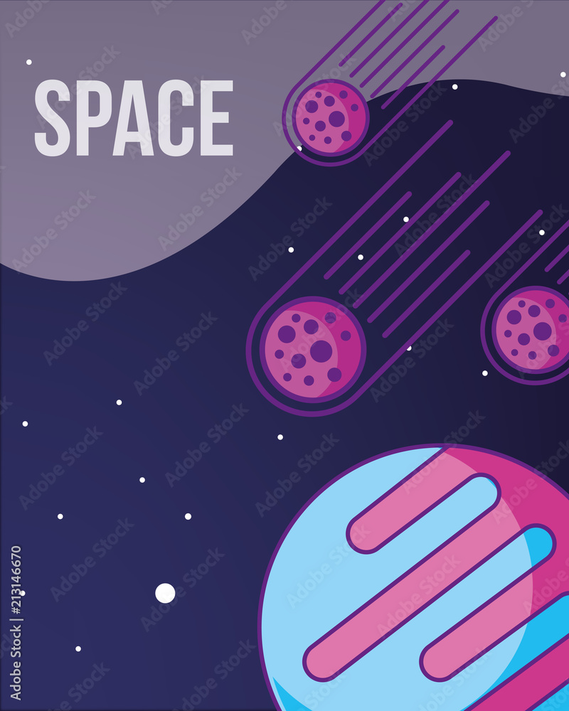 Sticker space galaxy cosmic card