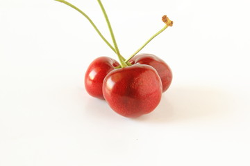fresh cherry fruit in white background