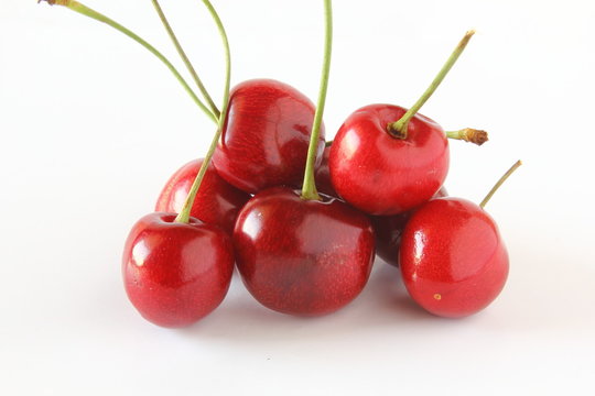 fresh cherry fruit in white background