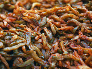 Spicy fermented vegetables, Hokkien, chinese dishes served with porridge, salty taste