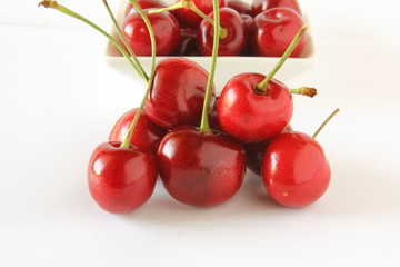 Obraz na płótnie Canvas fresh cherry fruit in white background