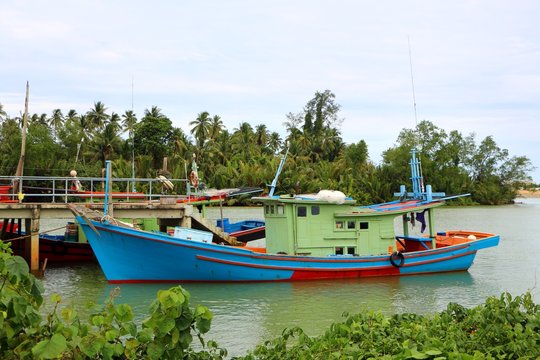 A wooden fishing boat at Kuala Terengganu