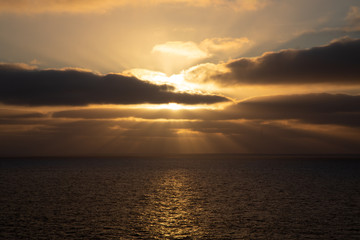 Sunset at Sea, Viewed from a Cruise Ship in the Caribbean