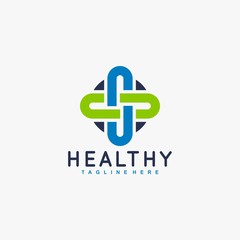Obraz premium Plus healthy care logo design vector full color