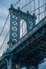 Closeup of Manhattan bridge tower