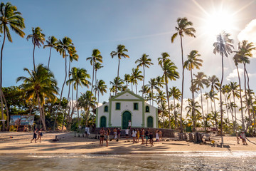 Carneiros Beach, Pernambuco, Brazil - Jan, 2018: Saint Benedict Chapel, a small and beautiful...