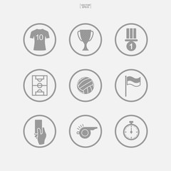 Soccer football icon set for template design. Abstract soccer sign and symbol.Vector.