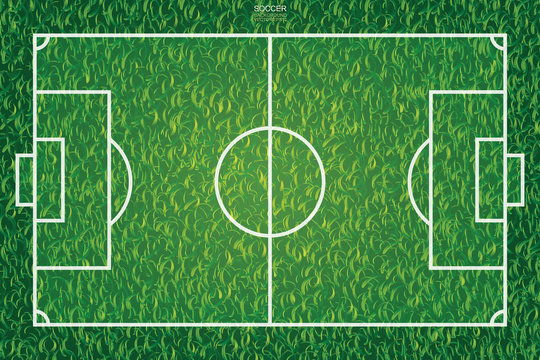 Soccer football field pattern and texture  background. Vector illustration.
