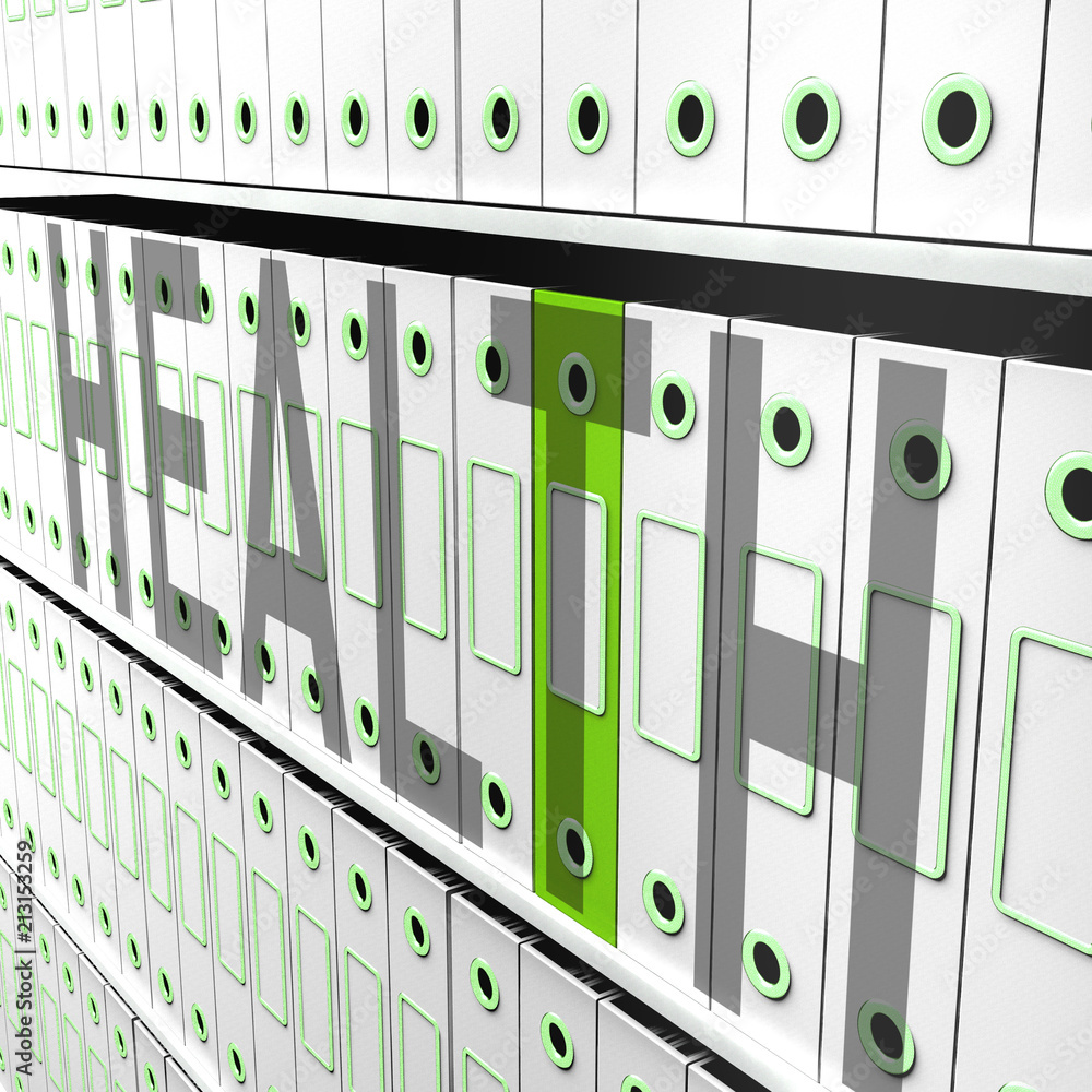 Poster big data health medical database 3d rendering