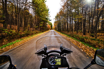 motorcycle driving POV in road