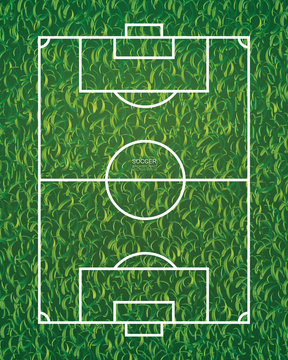 Soccer football field pattern and texture  background. Vector illustration.