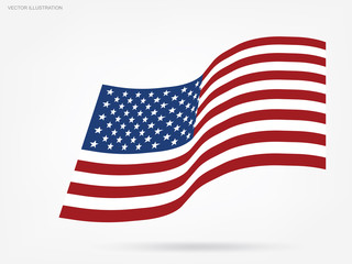 Obraz premium Abstract American flag on white background. Vector.