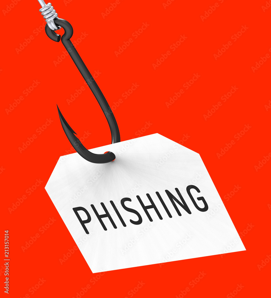 Poster phishing hook identity crime alert 3d rendering