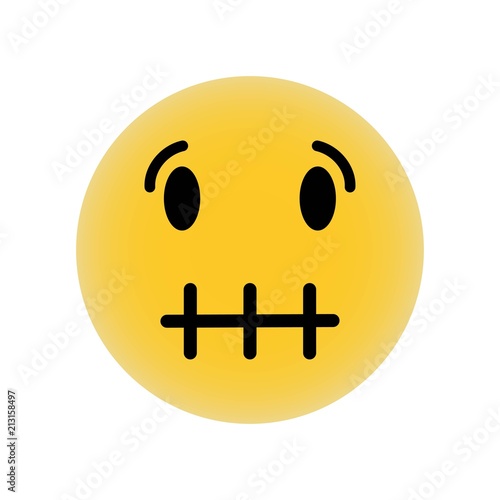 "Mute emoji vector icon. Simple element illustration. Mute emoji symbol design. Can be used for