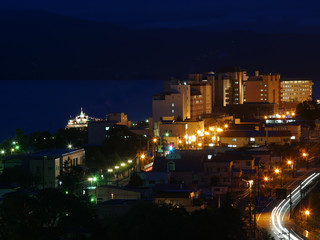 湖畔の街　夜景