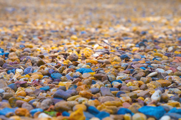 Colorful Small stones gravel texture for background.