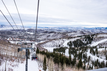 On a chairlift - skiing - whiteout