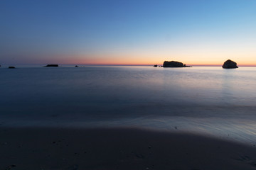 Prasoudi beach at dusk, Corfu island, Greece