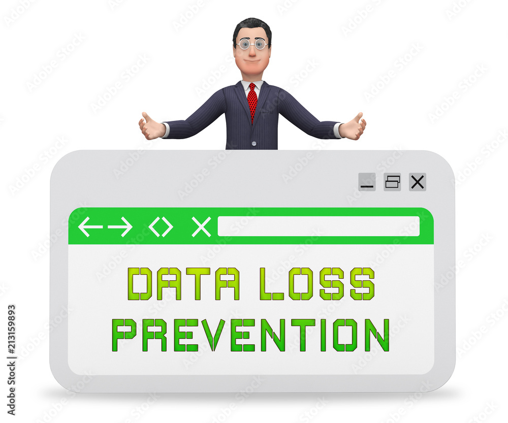 Poster data loss prevention security shield 3d rendering