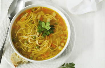 Soup with pasta and vegetables