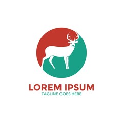 Unique deer logo template. vector. editable. simple shape. minimalist color. memorable