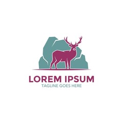 Unique deer logo template. vector. editable. simple shape. minimalist color. memorable