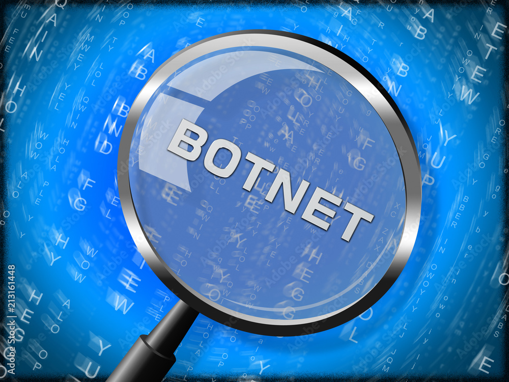 Poster botnet illegal scam network fraud 3d rendering