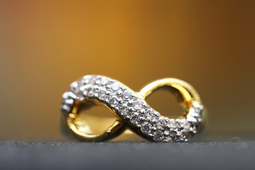 Diamond ring infinity symbol