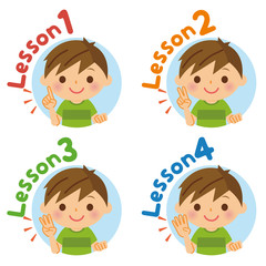 男の子　レッスン　アイコン