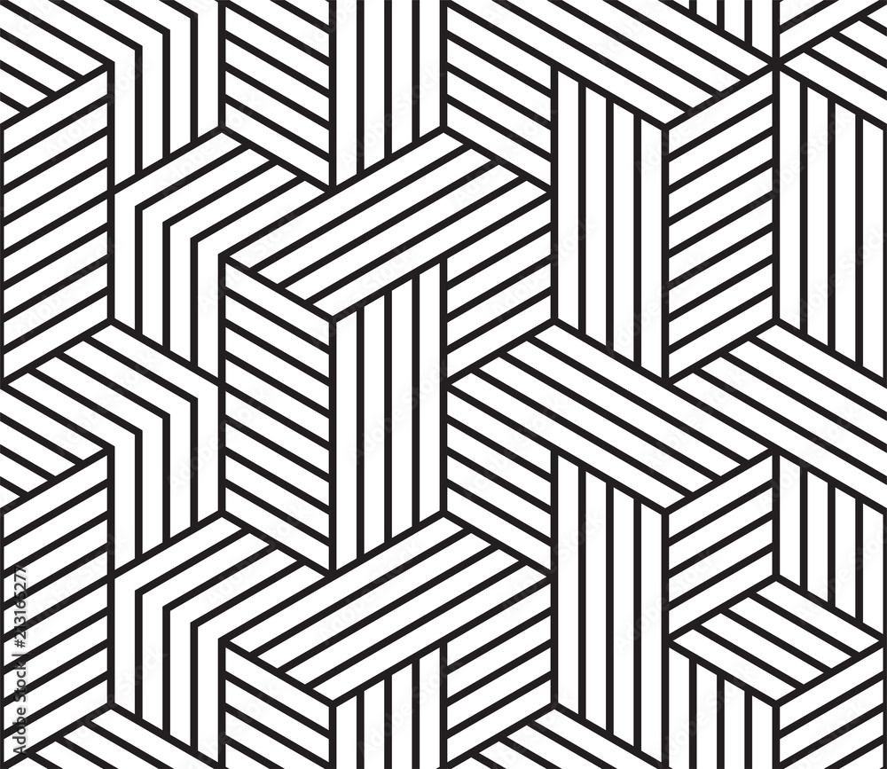 Poster Abstract geometric pattern vector background of seamless mosaic grid lines pattern