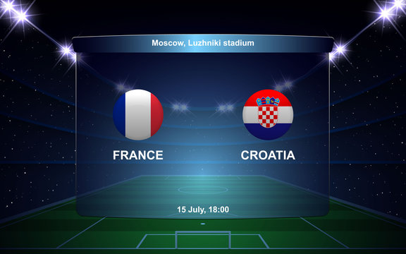 France vs Croatia football scoreboard broadcast graphic soccer template