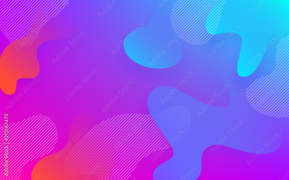 Aufkleber Abstract fluid color pattern of neon color liquid gradient background with modern geometric dynamic motion style