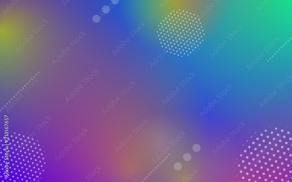 Poster Geometric abstract colorful gradient background with dynamic circle shapes and minimal light graphic effect elements