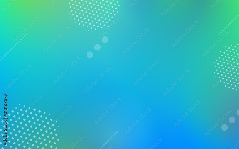 Poster Abstract geometric gradient elements on blue background with dynamic shapes in minimal futuristic style