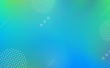 Abstract geometric gradient elements on blue background with dynamic shapes in minimal futuristic style
