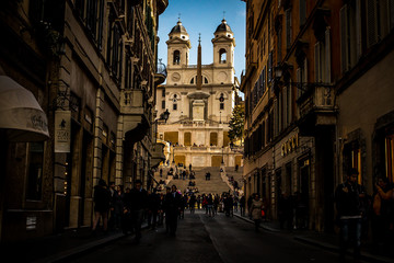 Fototapeta na wymiar Spanish stairs - Rome