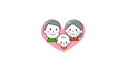 Grandfather Grandmother Grandchild Heart