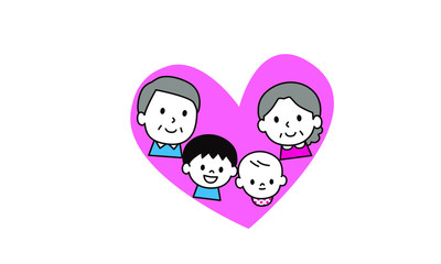 Grandfather Grandmother Grandchild Heart